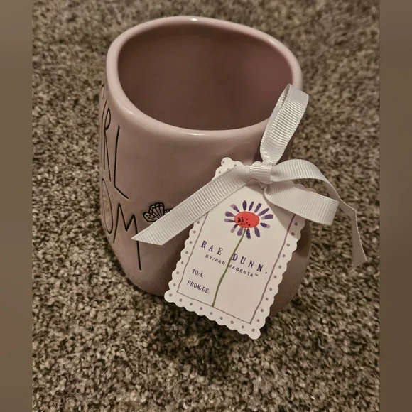 Pink Girl Mom RAE DUNN Mug with Butterfly Design - Picture 2 of 3